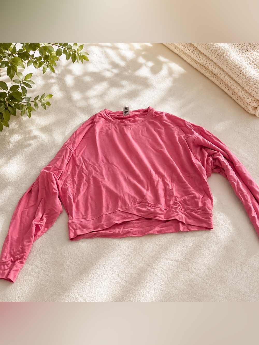 Mono B Pink Crew Neck Top